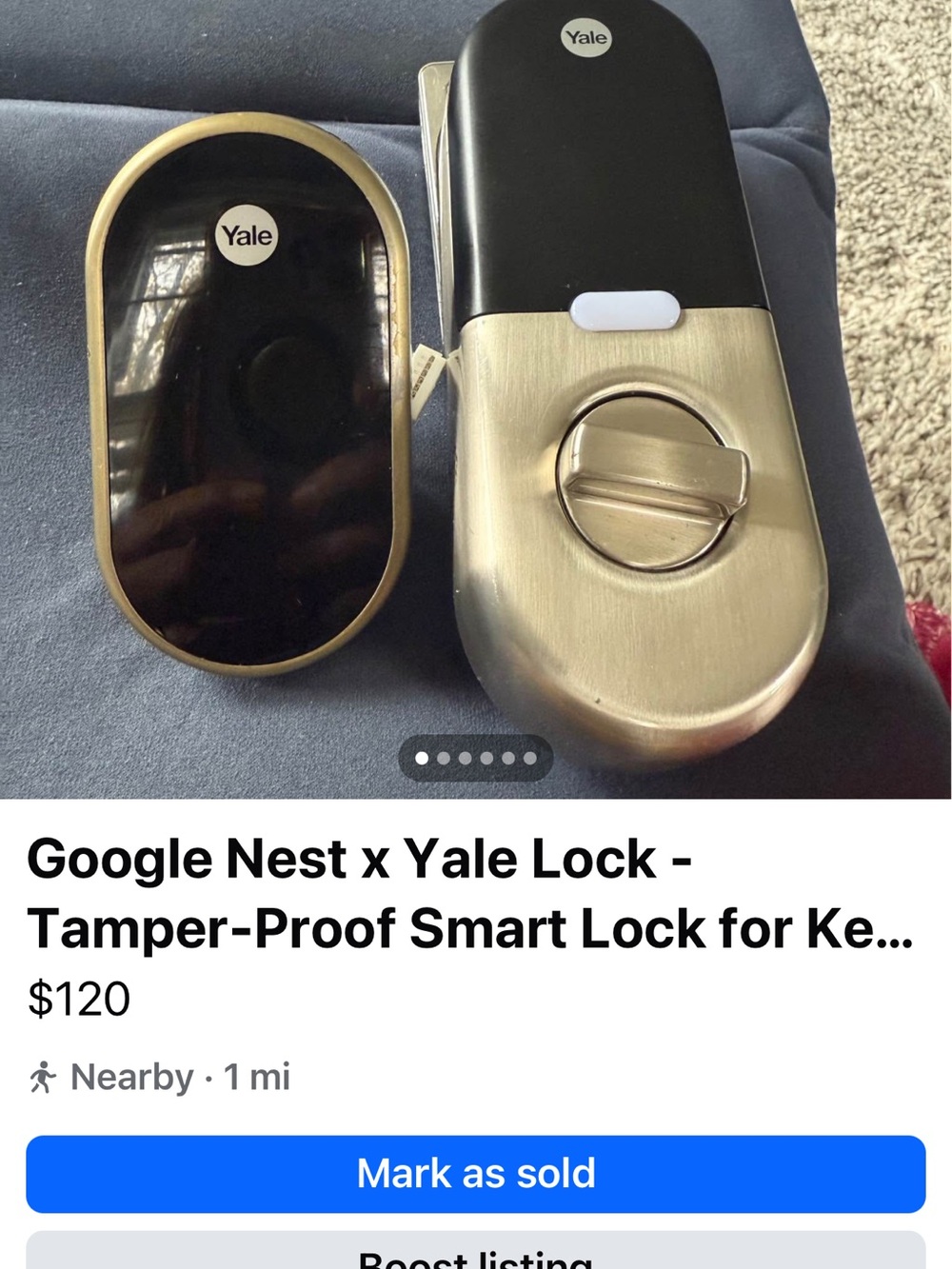 Yale Smart Lock (Google Nest Compatible) in Black and Brushed Gold
